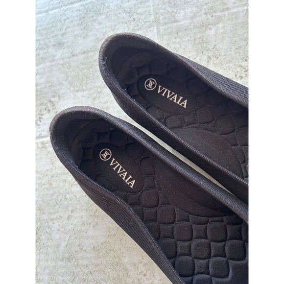 Vivaia Margot Womens Sz 39.5 Cloud Walker Slip On Square Toe Flats Black - Picture 3 of 7